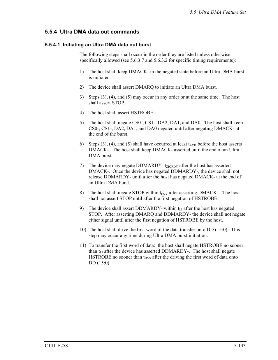 4 ultra dma data out commands | FUJITSU MHW2060AC User Manual | Page 219 / 278