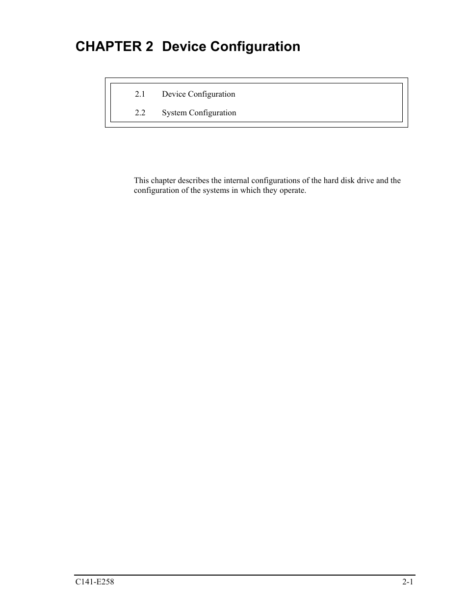 Chapter 2 device configuration | FUJITSU MHW2060AC User Manual | Page 39 / 278