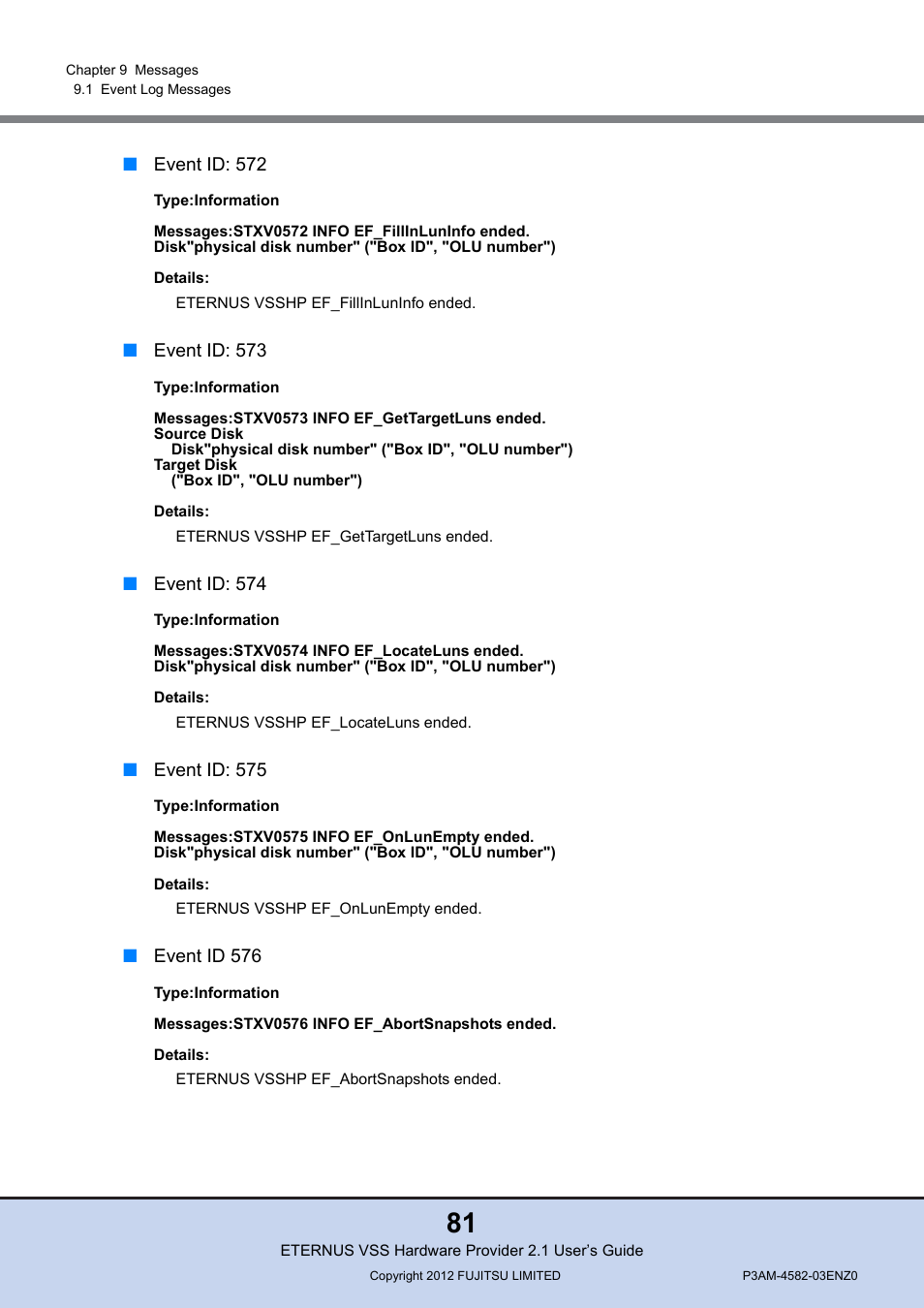 FUJITSU VSS Hardware Provider 2.1 User Manual | Page 81 / 134