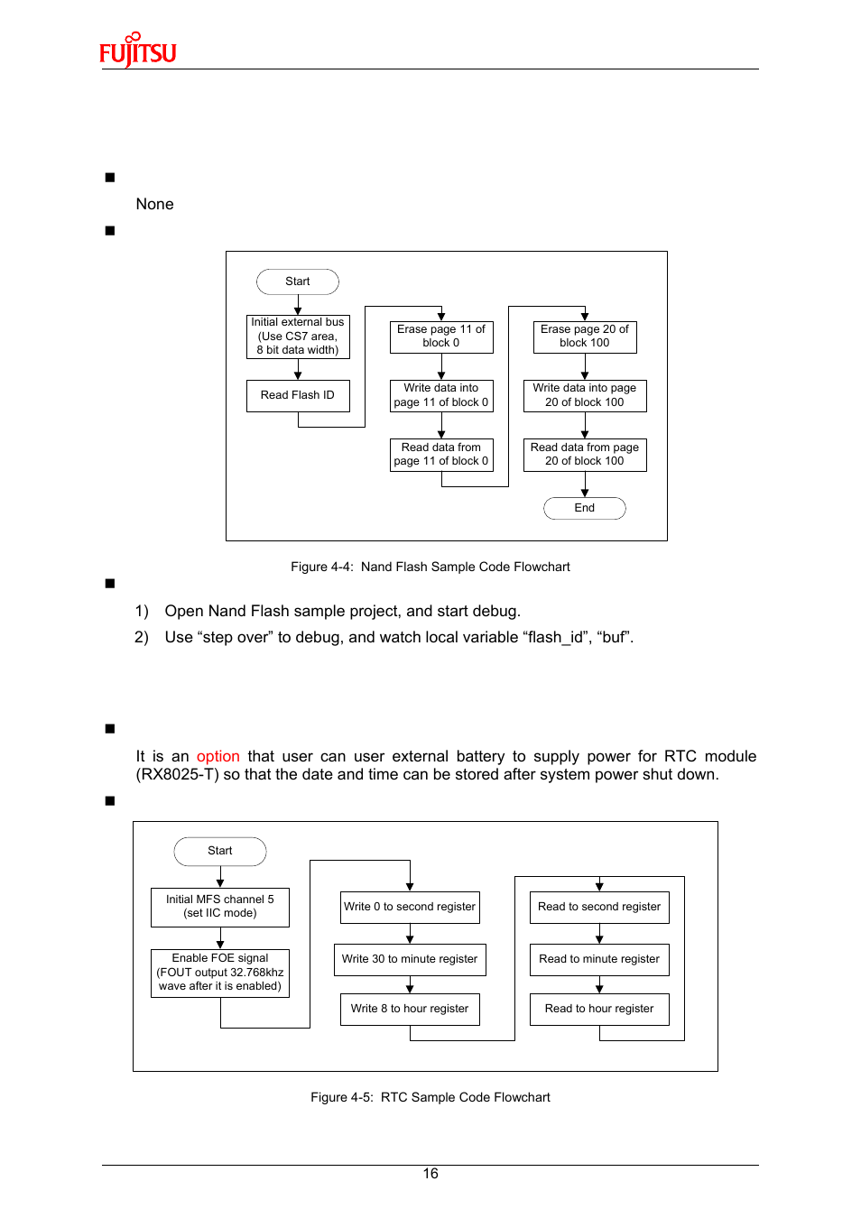 2 nand flash, 3 rtc | FUJITSU 32-Bit Microcontroller MB9B500 Series User Manual | Page 16 / 34