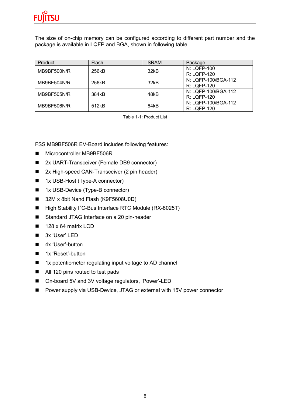 3 board features | FUJITSU 32-Bit Microcontroller MB9B500 Series User Manual | Page 6 / 34