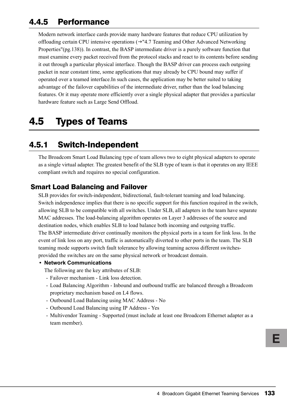 5 types of teams, Types of teams, 5 performance | 1 switch-independent | FUJITSU PG-FCS102 User Manual | Page 33 / 98