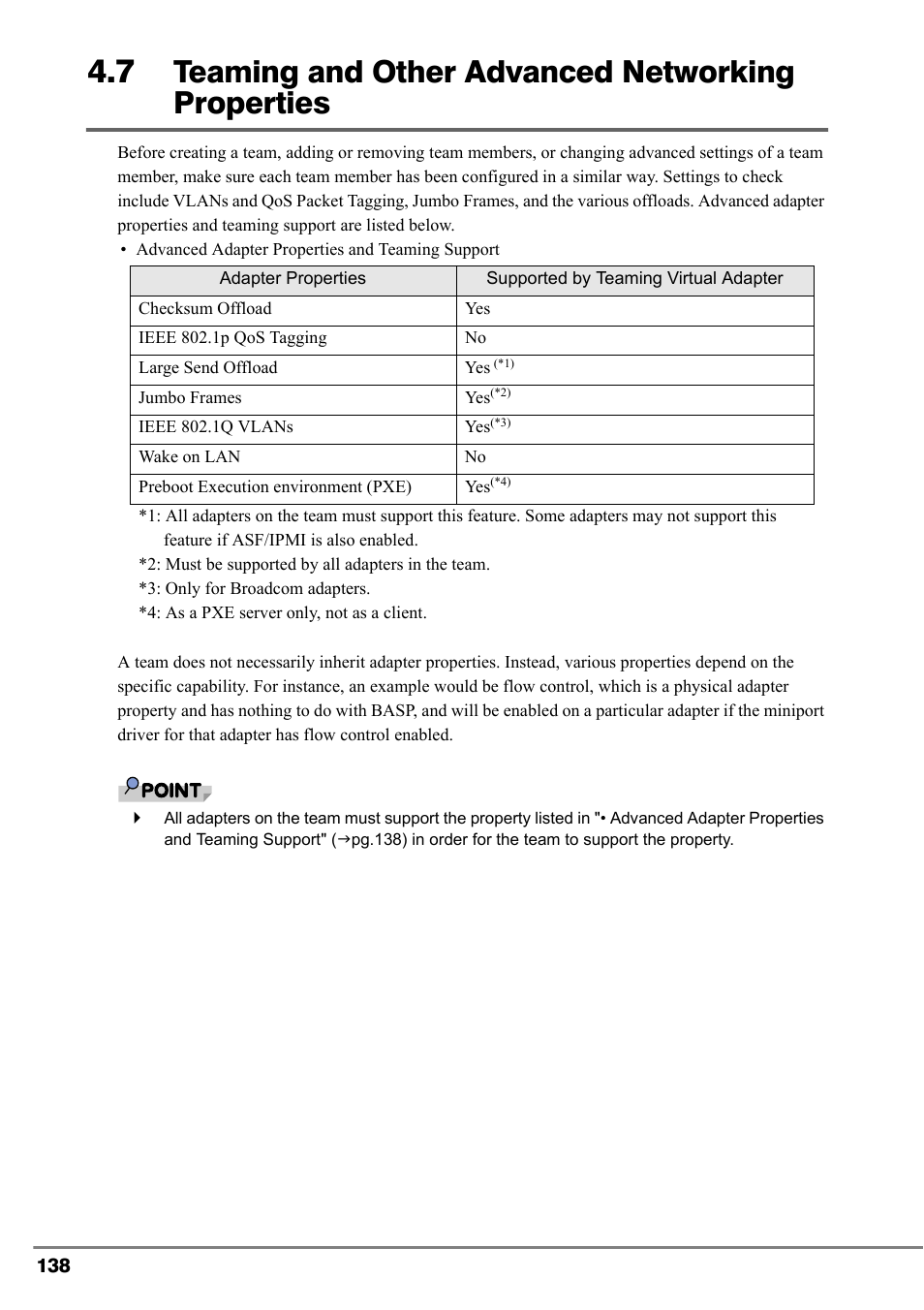 7 teaming and other advanced networking properties, Teaming and other advanced networking properties | FUJITSU PG-FCS102 User Manual | Page 38 / 98