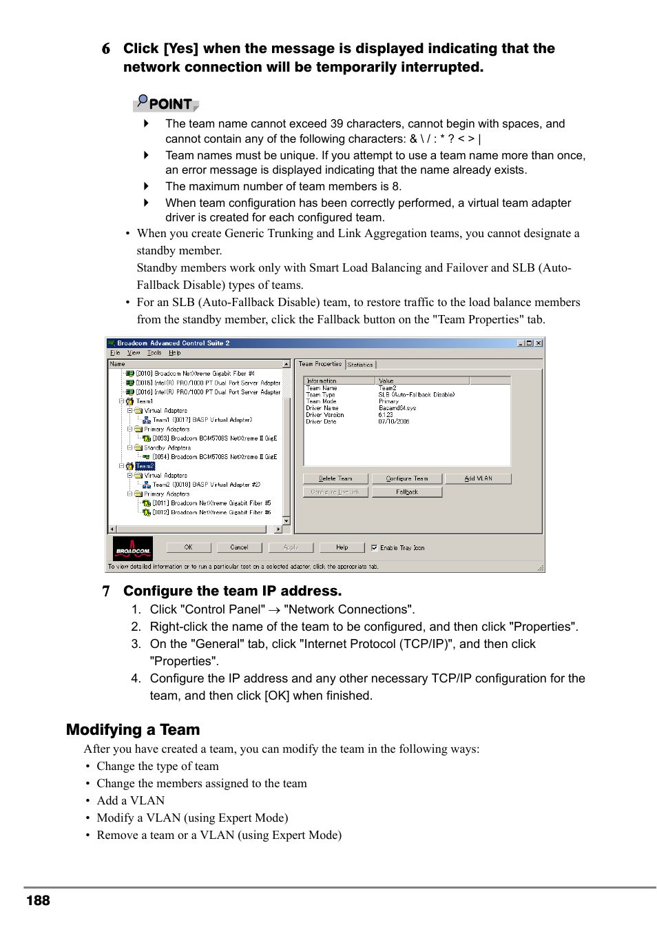 Modifying a team | FUJITSU PG-FCS102 User Manual | Page 88 / 98