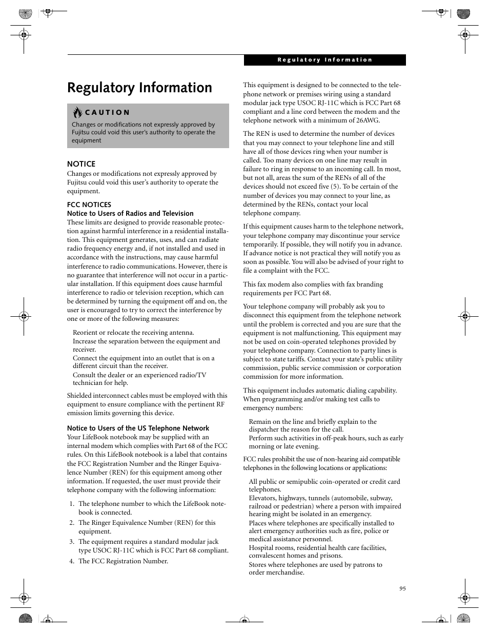 Regulatory information | FUJITSU LIFEBOOK C2111 User Manual | Page 101 / 116