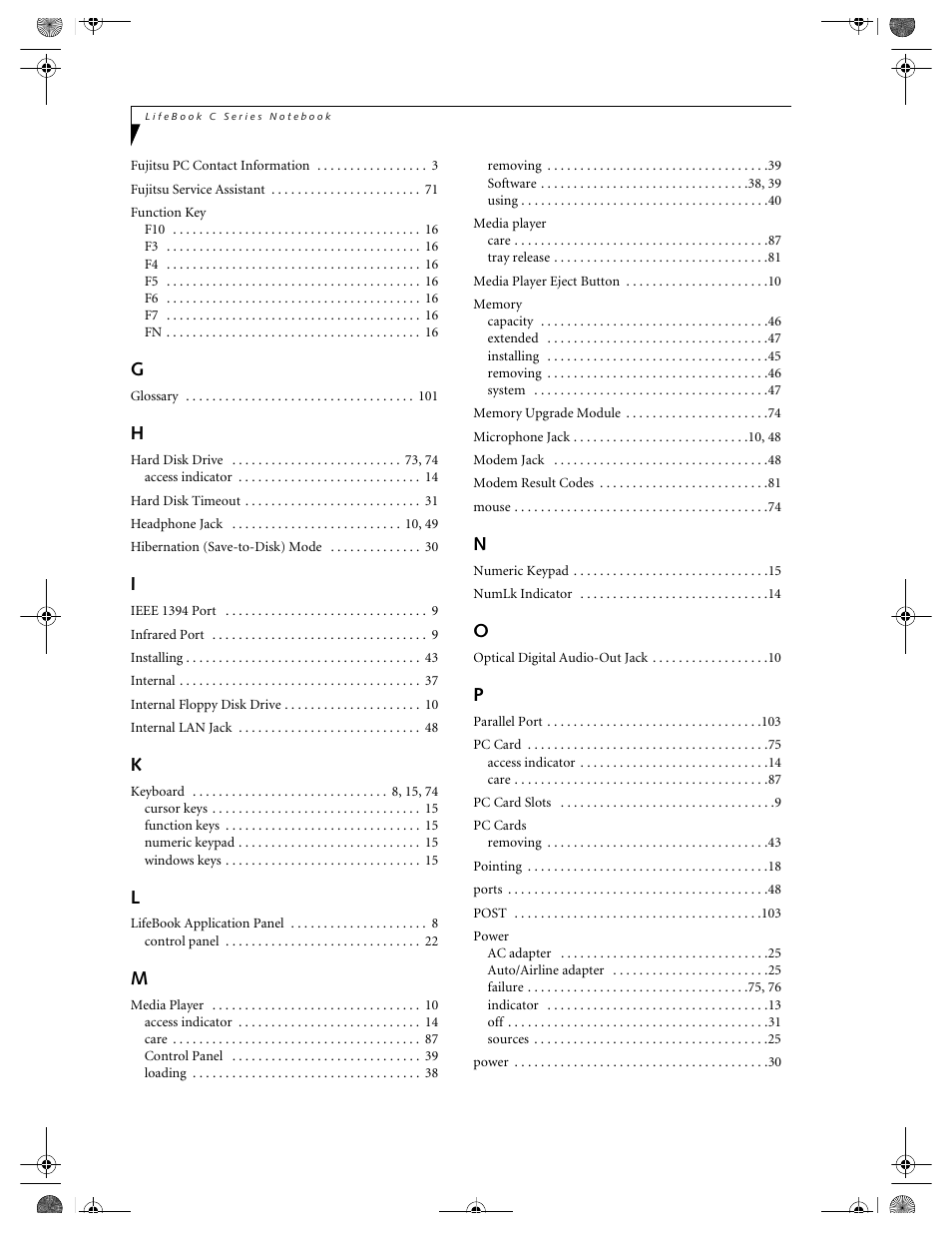 FUJITSU LIFEBOOK C2111 User Manual | Page 114 / 116