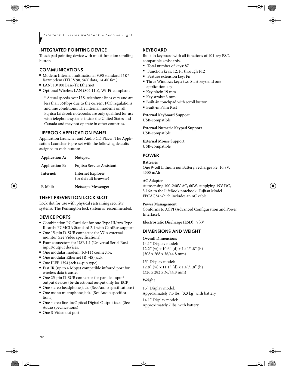 FUJITSU LIFEBOOK C2111 User Manual | Page 98 / 116
