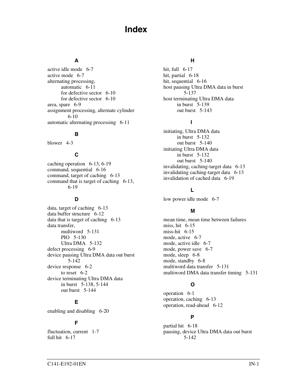 Index | FUJITSU MHT2060AT User Manual | Page 249 / 256