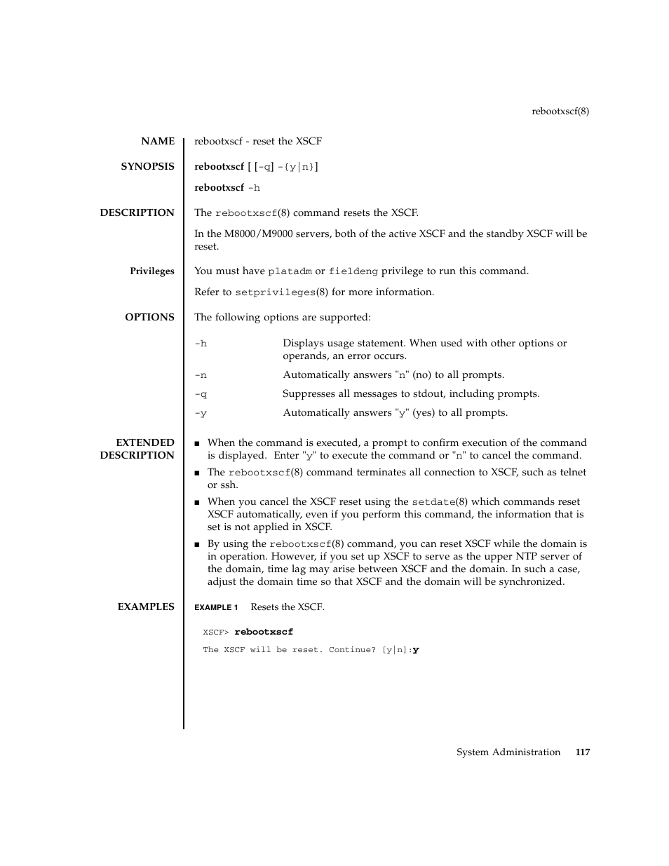 Rebootxscf | FUJITSU M8000 User Manual | Page 139 / 518