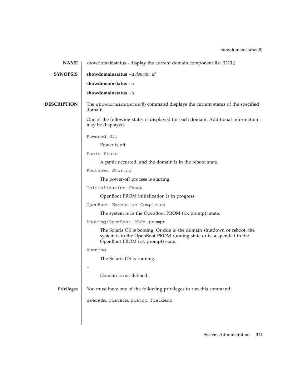 Showdomainstatus | FUJITSU M8000 User Manual | Page 363 / 518