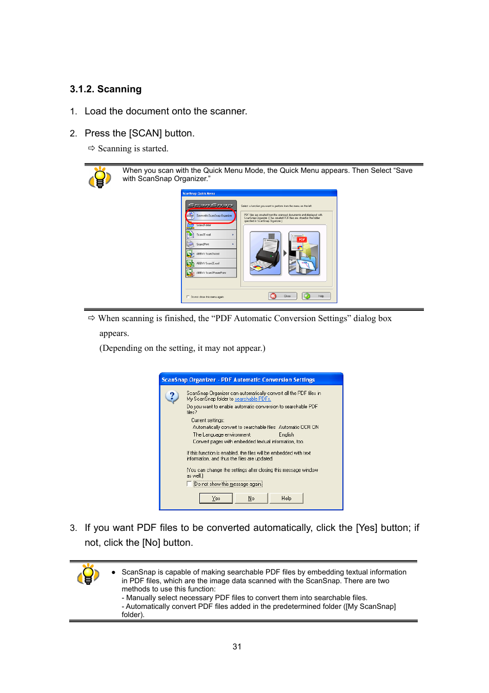 Scanning | FUJITSU SCANSNAP P2WW-2300-01ENZ0 User Manual | Page 33 / 81