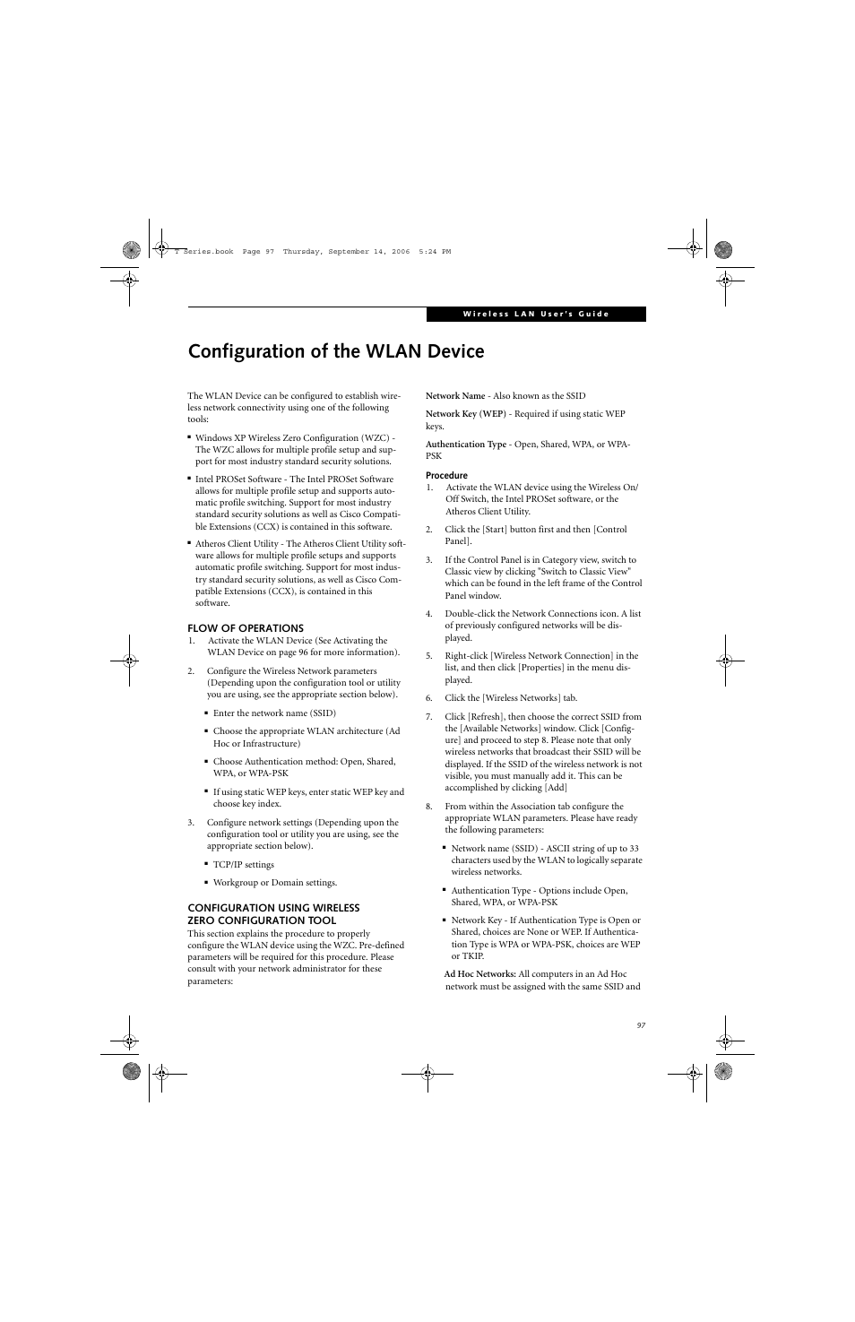 Configuration of the wlan device | FUJITSU T4215 User Manual | Page 105 / 136