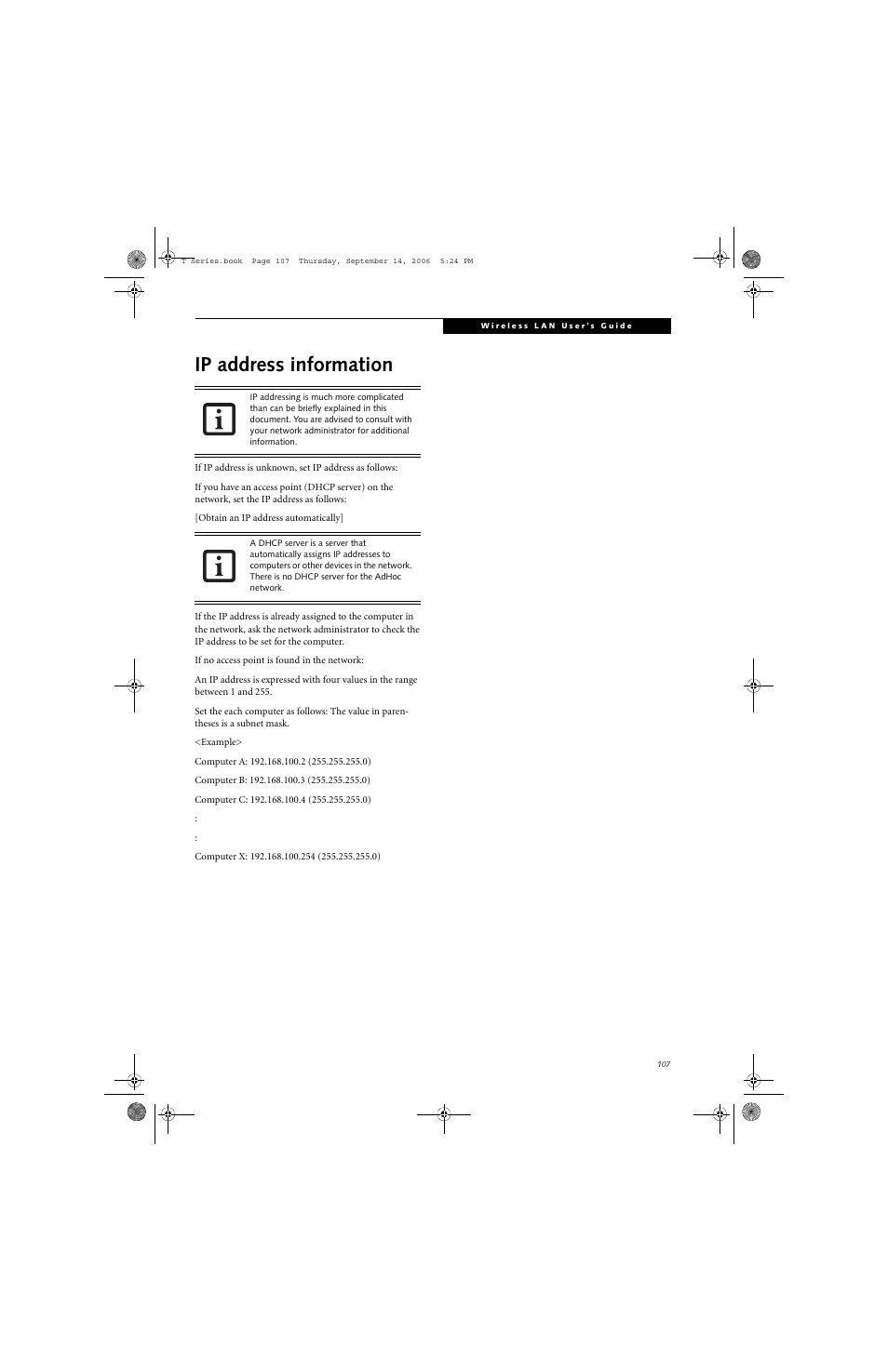 Ip address information | FUJITSU T4215 User Manual | Page 115 / 136