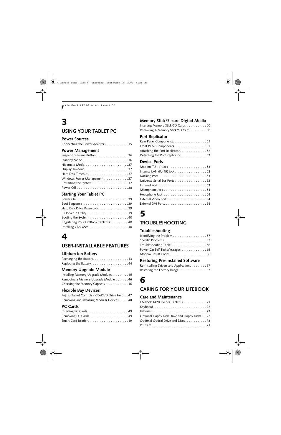 FUJITSU T4215 User Manual | Page 6 / 136