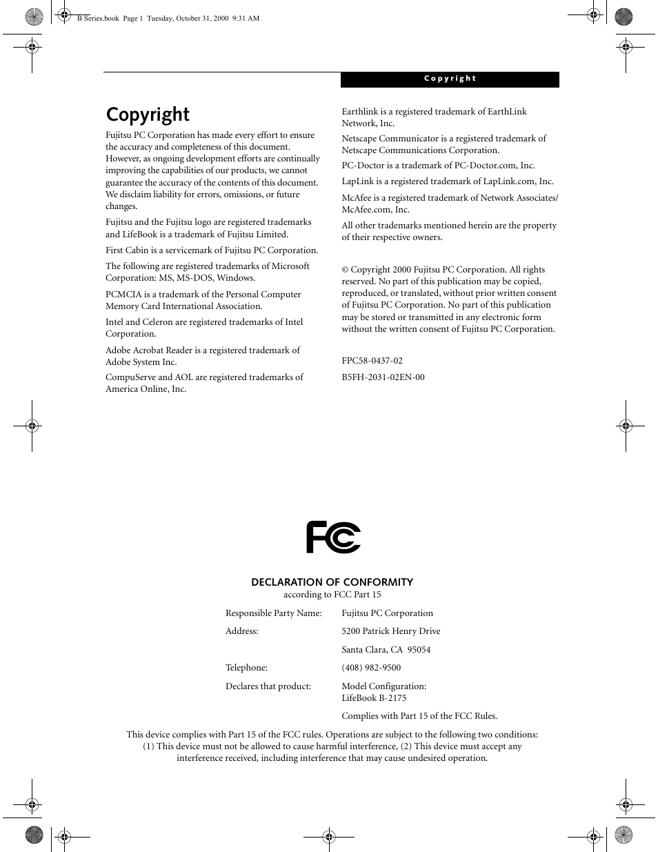 FUJITSU Laptop User Manual | 96 pages