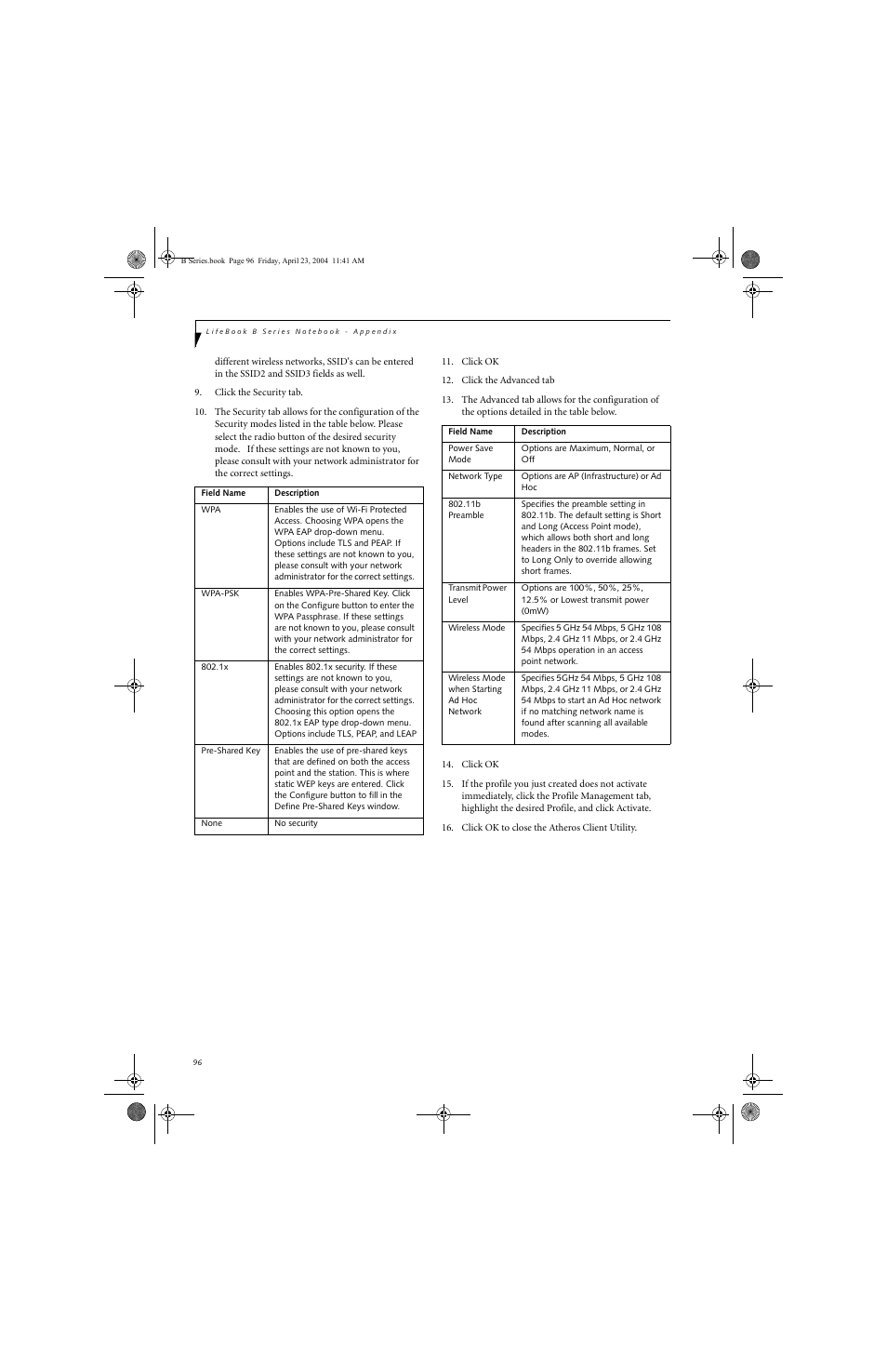 FUJITSU B3020D User Manual | Page 103 / 115