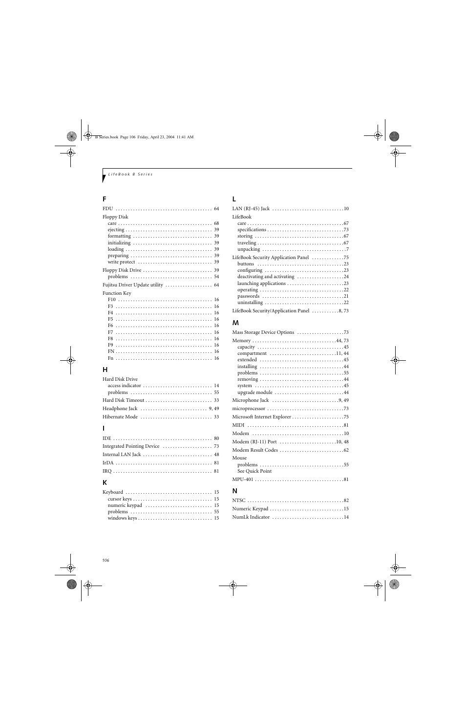 FUJITSU B3020D User Manual | Page 113 / 115