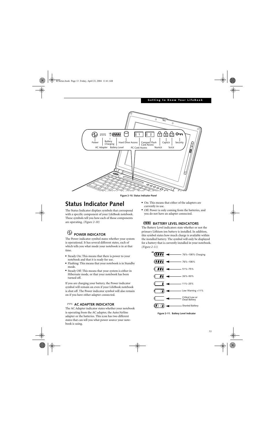 Status indicator panel | FUJITSU B3020D User Manual | Page 20 / 115