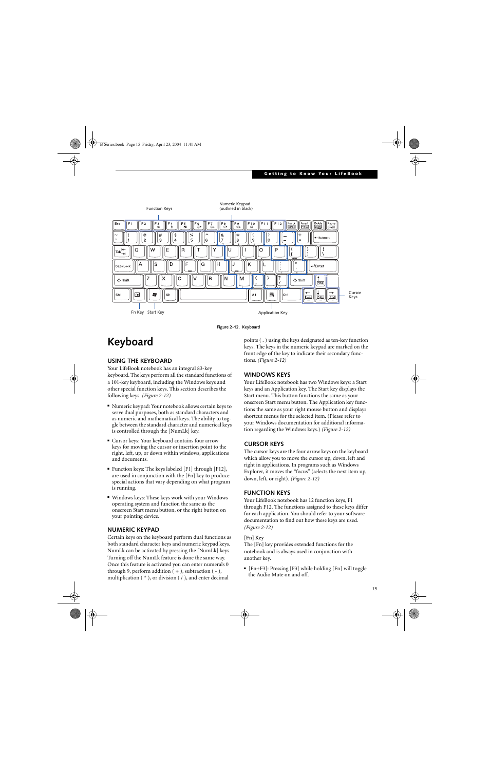 Keyboard | FUJITSU B3020D User Manual | Page 22 / 115