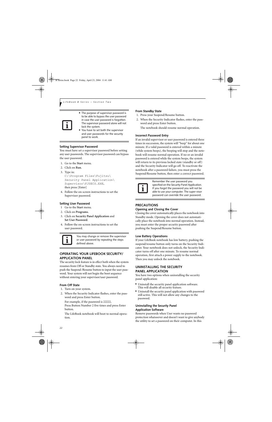 FUJITSU B3020D User Manual | Page 29 / 115