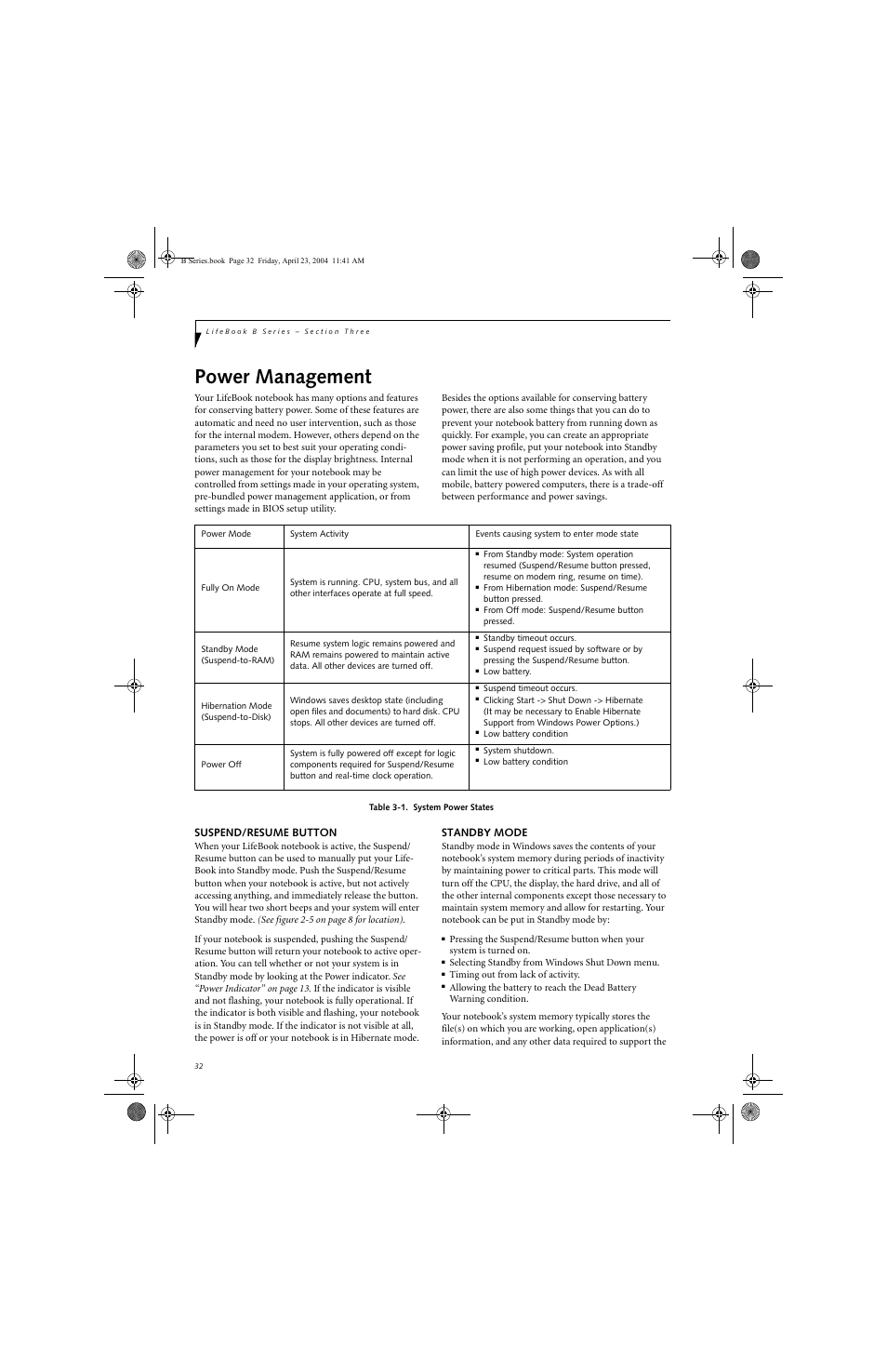 Power management | FUJITSU B3020D User Manual | Page 39 / 115