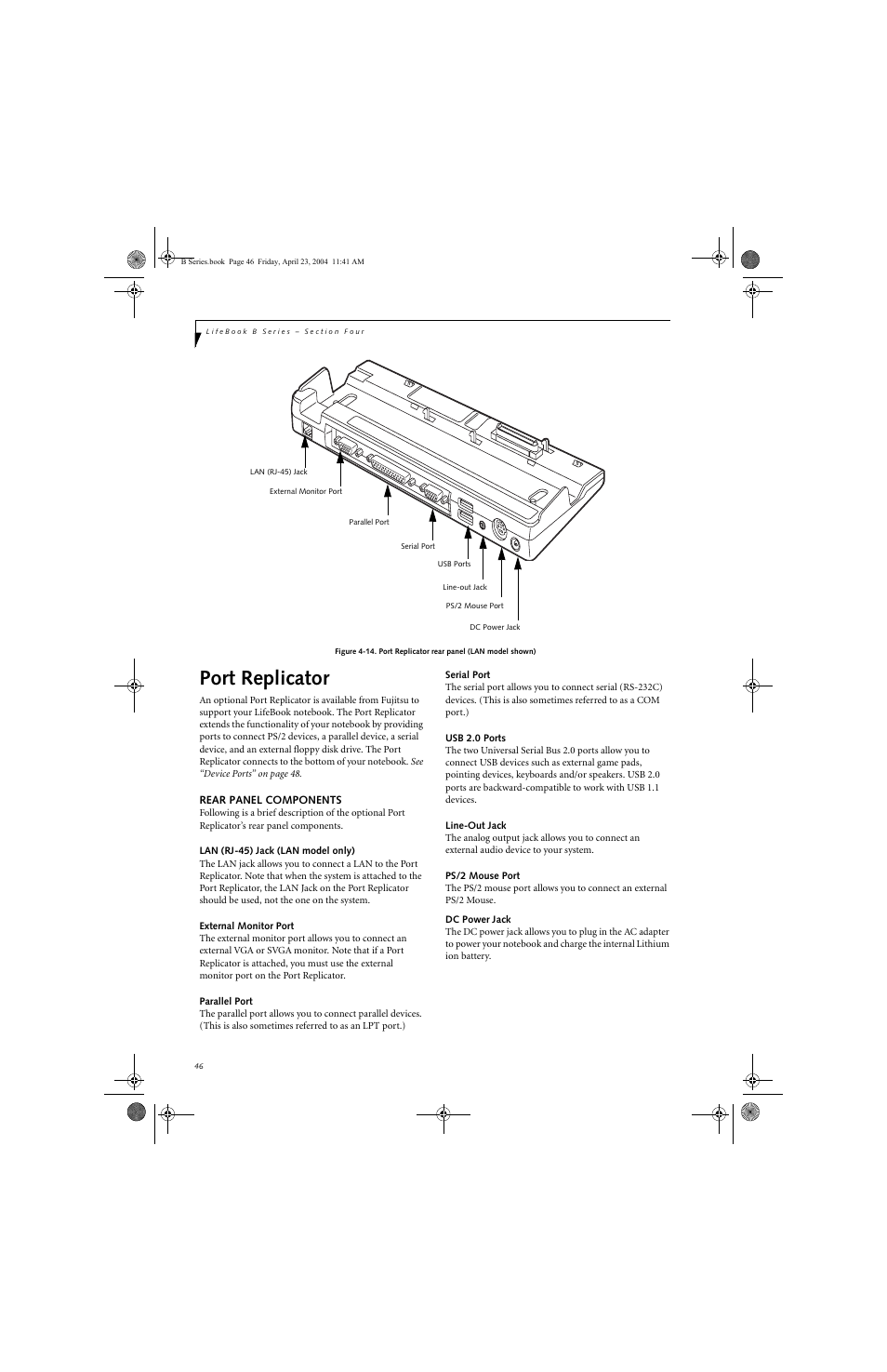 Port replicator | FUJITSU B3020D User Manual | Page 53 / 115