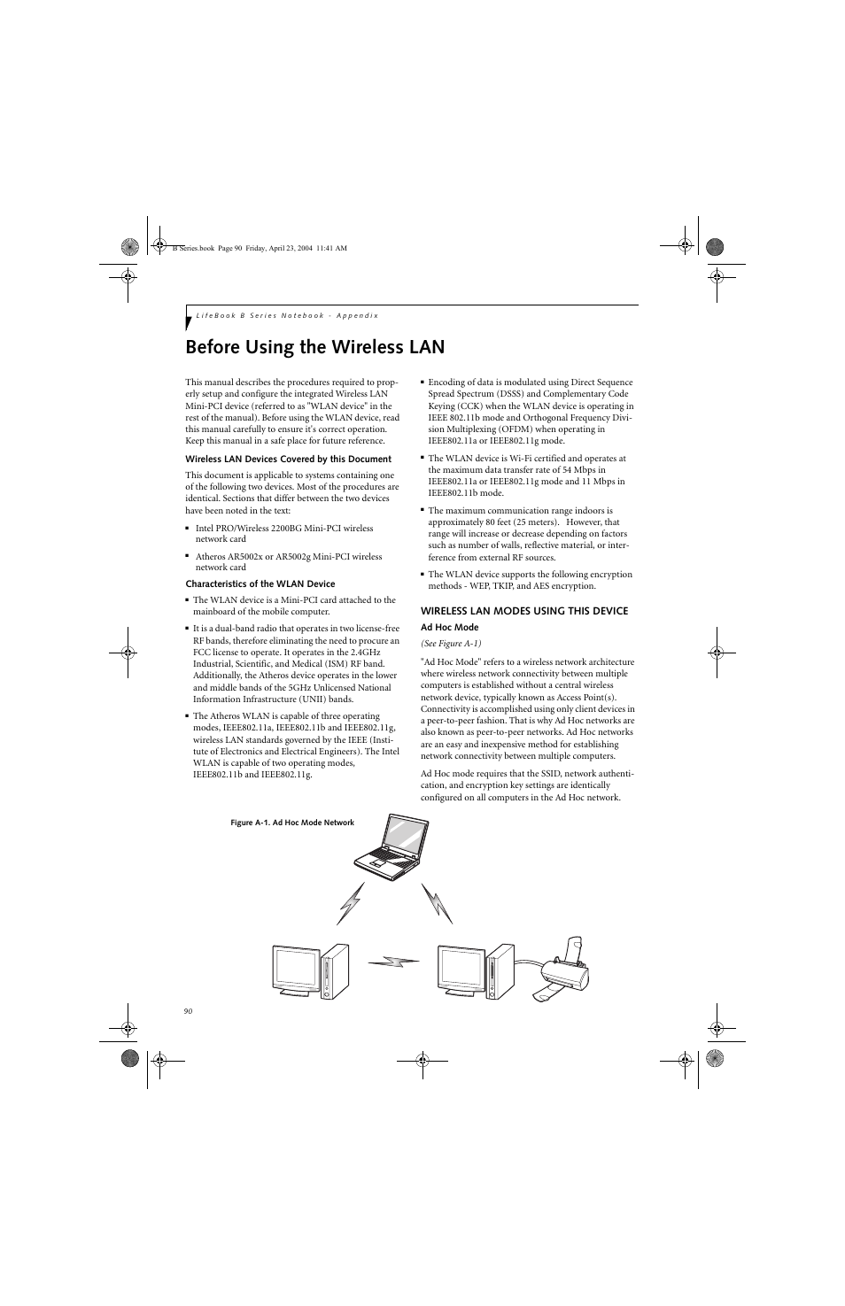 Before using the wireless lan | FUJITSU B3020D User Manual | Page 97 / 115