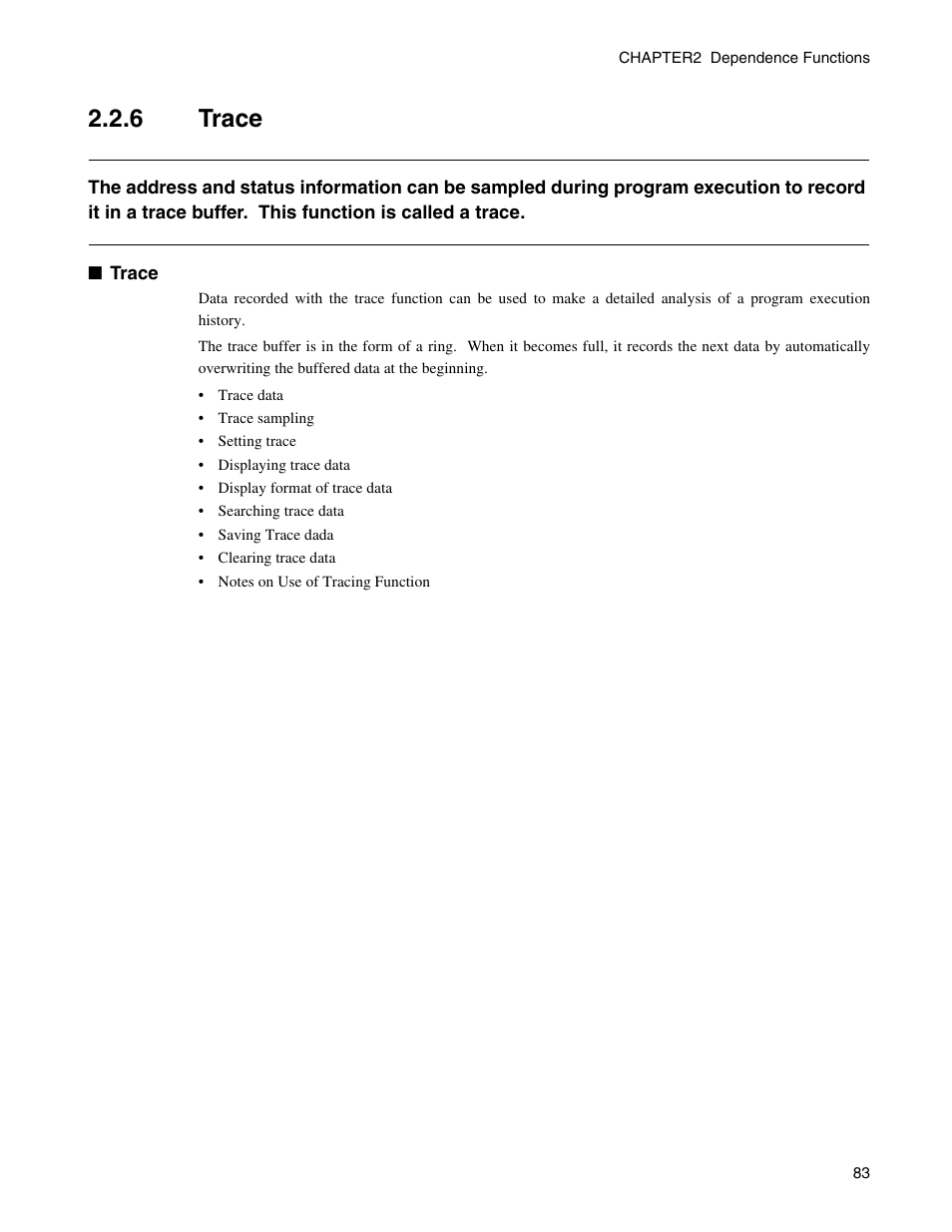 6 trace, Trace | FUJITSU CM71-00329-7E User Manual | Page 93 / 234