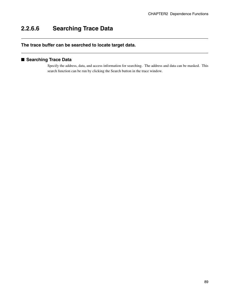 6 searching trace data, Searching trace data | FUJITSU CM71-00329-7E User Manual | Page 99 / 234