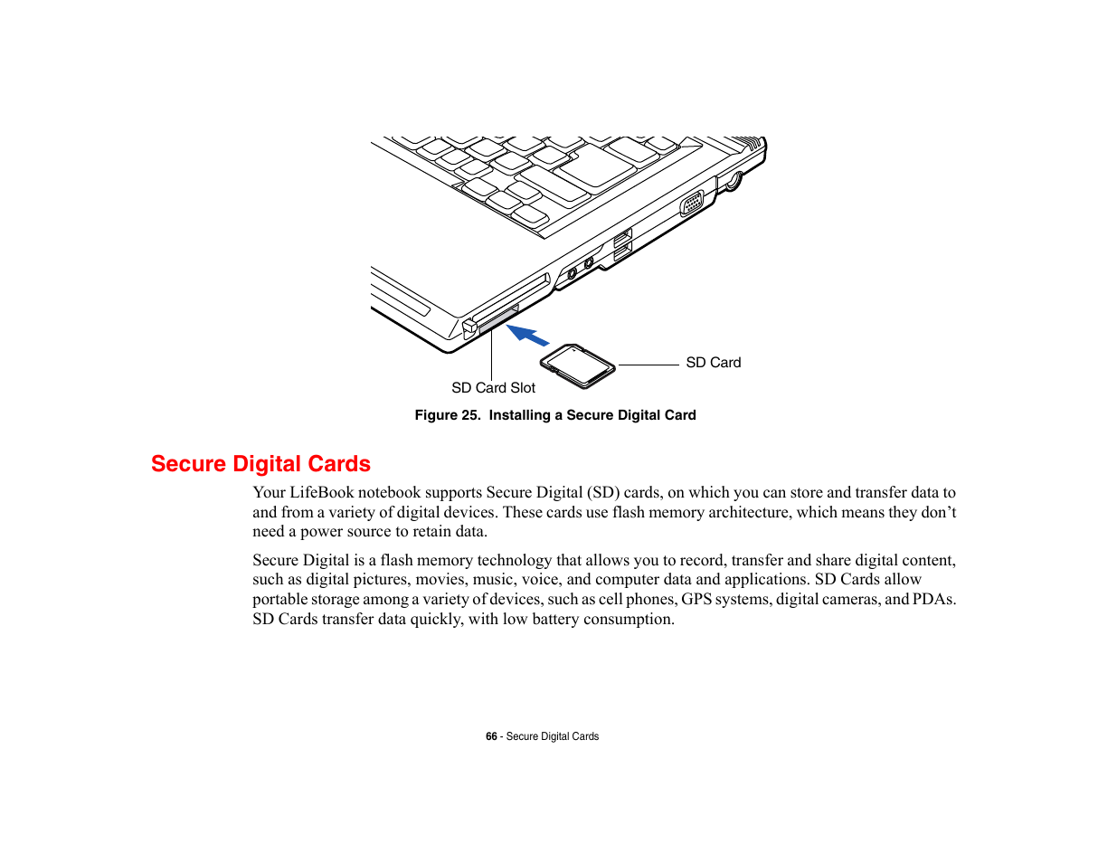 Secure digital cards | FUJITSU V700 User Manual | Page 71 / 161