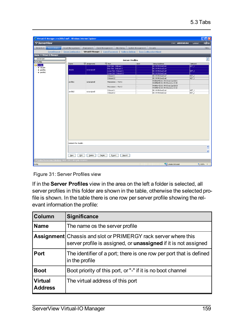 FUJITSU ServerView Virtual-IO Manager V3.1 User Manual | Page 159 / 362