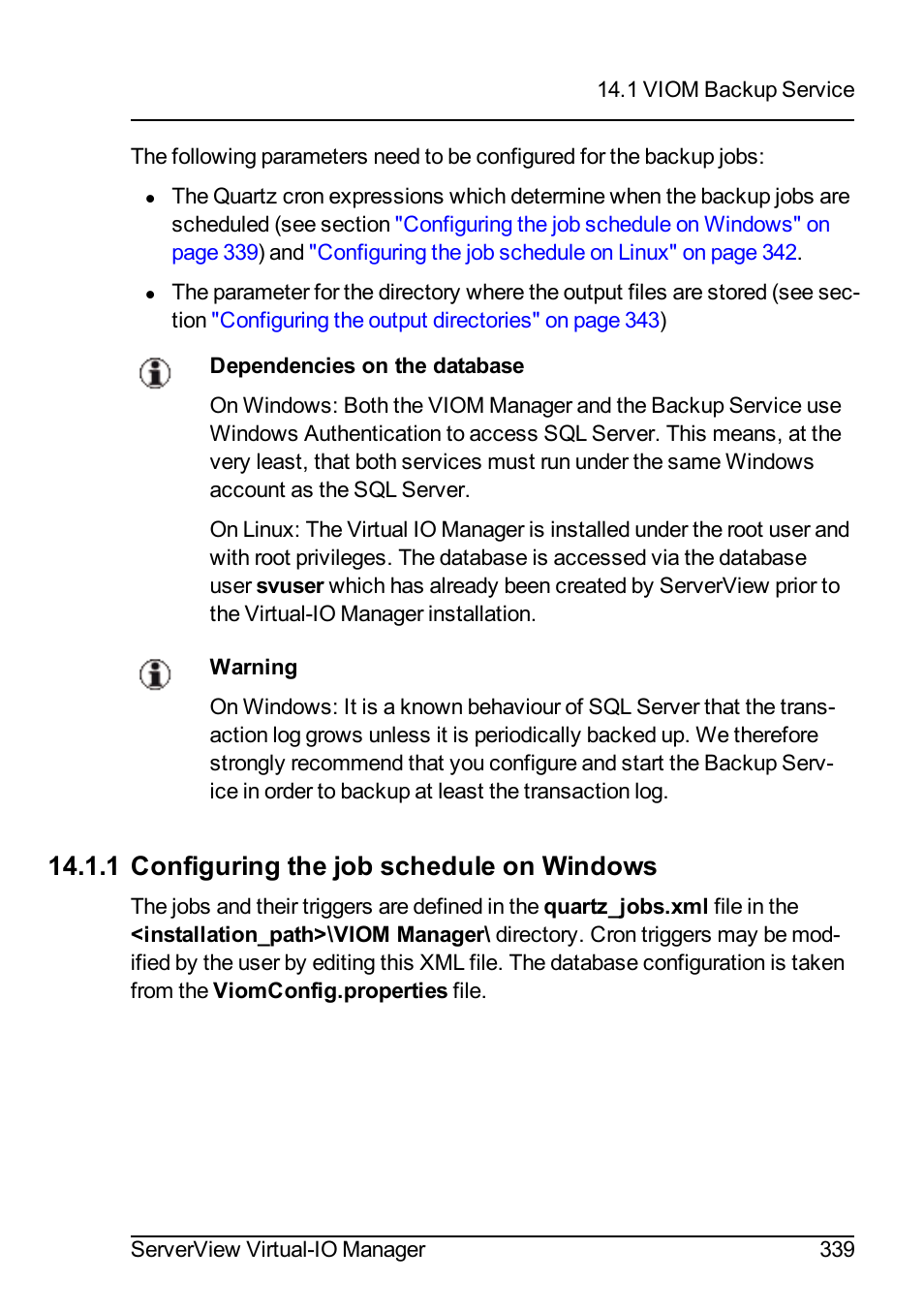 1 configuring the job schedule on windows | FUJITSU ServerView Virtual-IO Manager V3.1 User Manual | Page 339 / 362