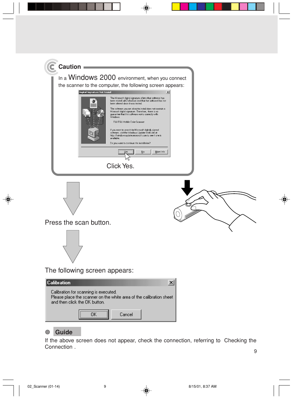 Windows 2000 | FUJITSU Mobile Color Scanner User Manual | Page 21 / 65