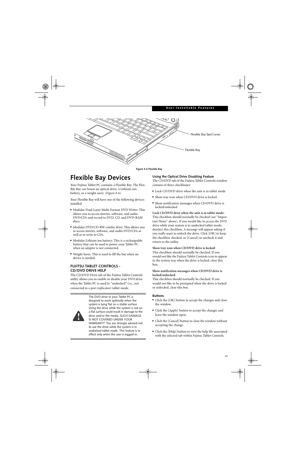 Flexible bay devices | FUJITSU T4220 User Manual | Page 57 / 136