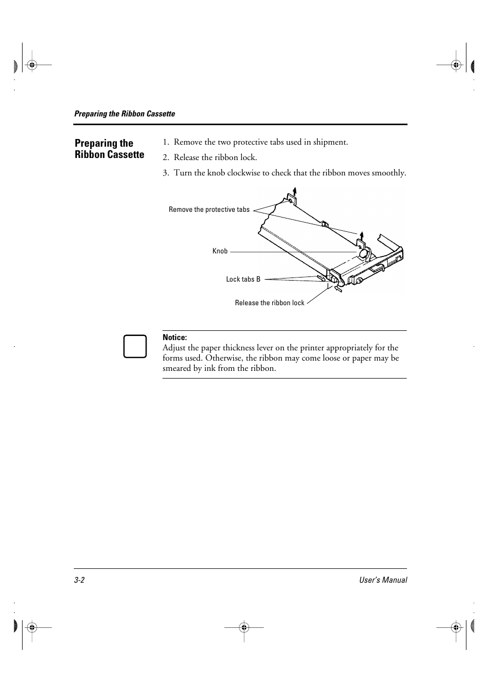 Preparing the ribbon cassette | FUJITSU DL6400 User Manual | Page 25 / 247