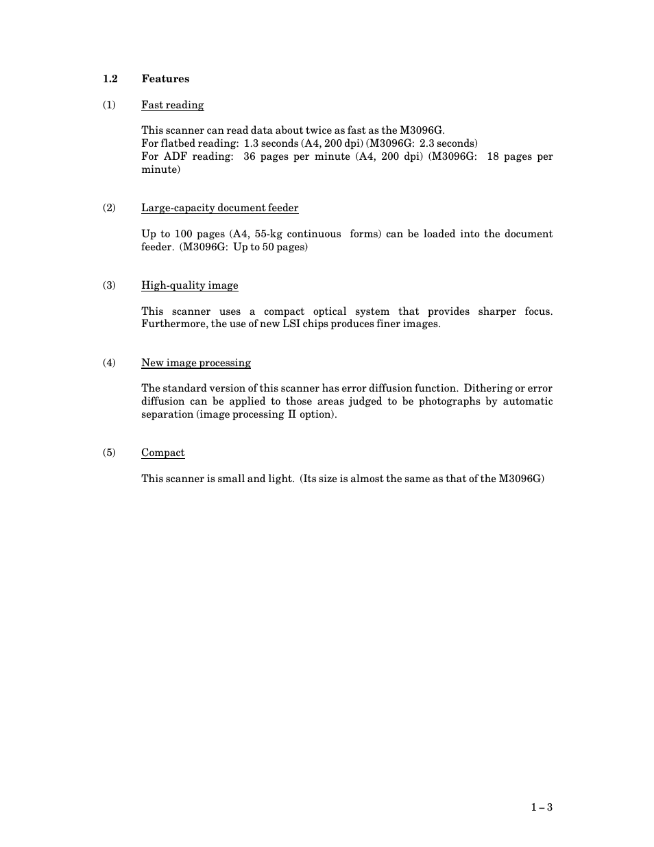 2 features, Features | FUJITSU M3097G User Manual | Page 12 / 163