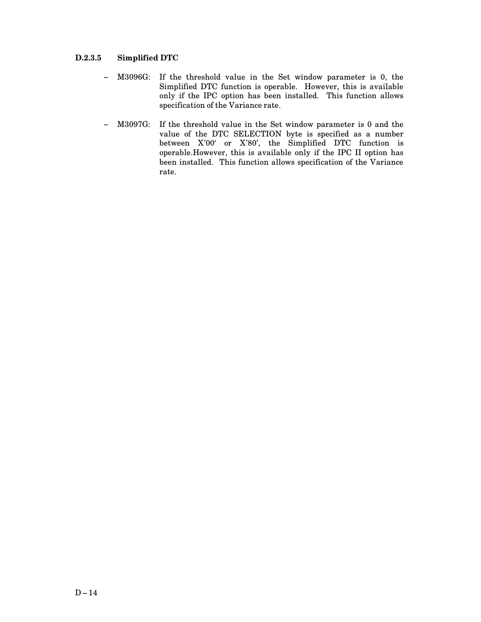 D.2.3.5 simplified dtc, D $ 14 | FUJITSU M3097G User Manual | Page 159 / 163