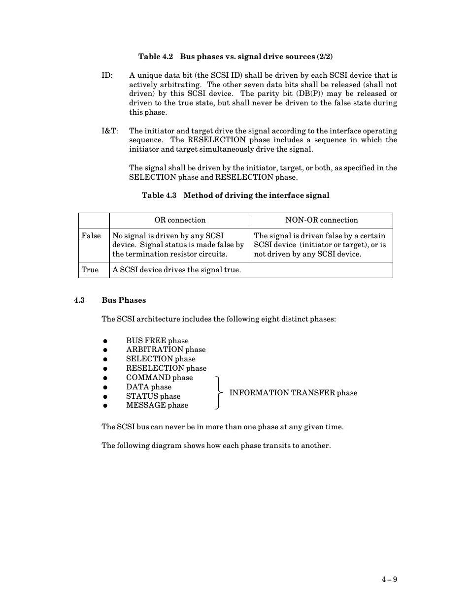 3 bus phases, Bus phases, Method of driving the interface signal $ 9 | FUJITSU M3097G User Manual | Page 34 / 163