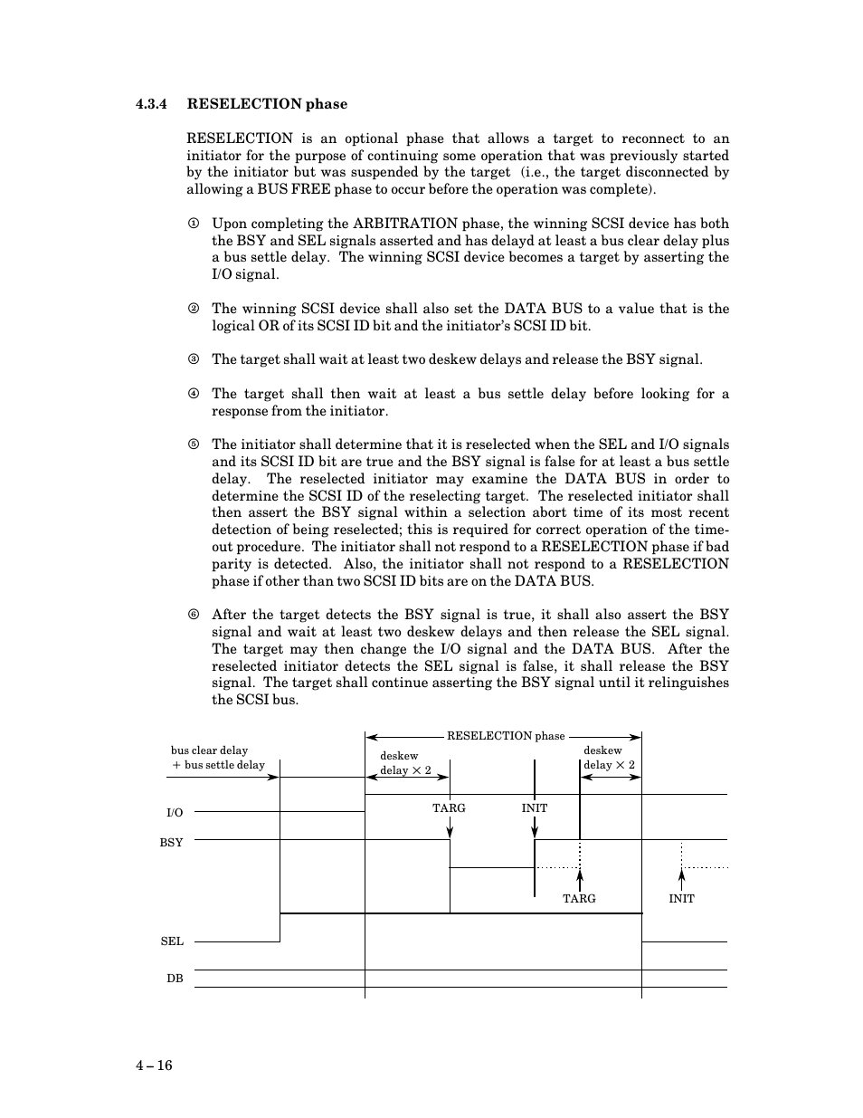 4 reselection phase, Reselection phase | FUJITSU M3097G User Manual | Page 41 / 163