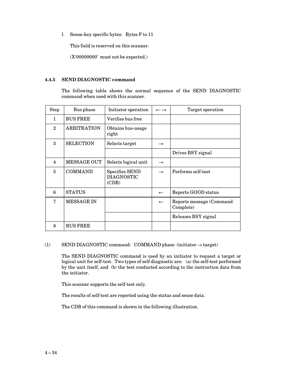 5 send diagnostic command, Send diagnostic command | FUJITSU M3097G User Manual | Page 59 / 163