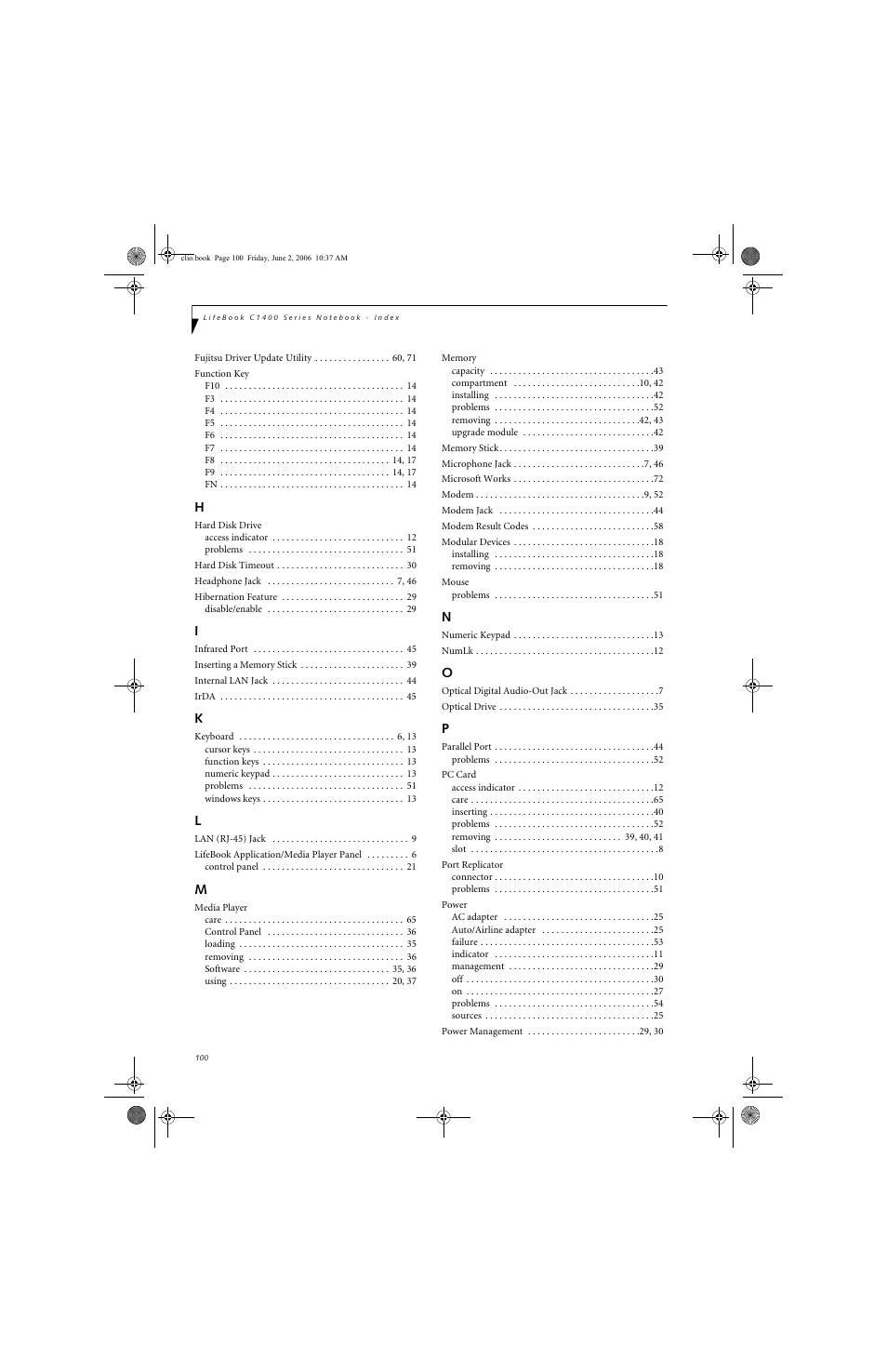 FUJITSU C1410 User Manual | Page 110 / 112