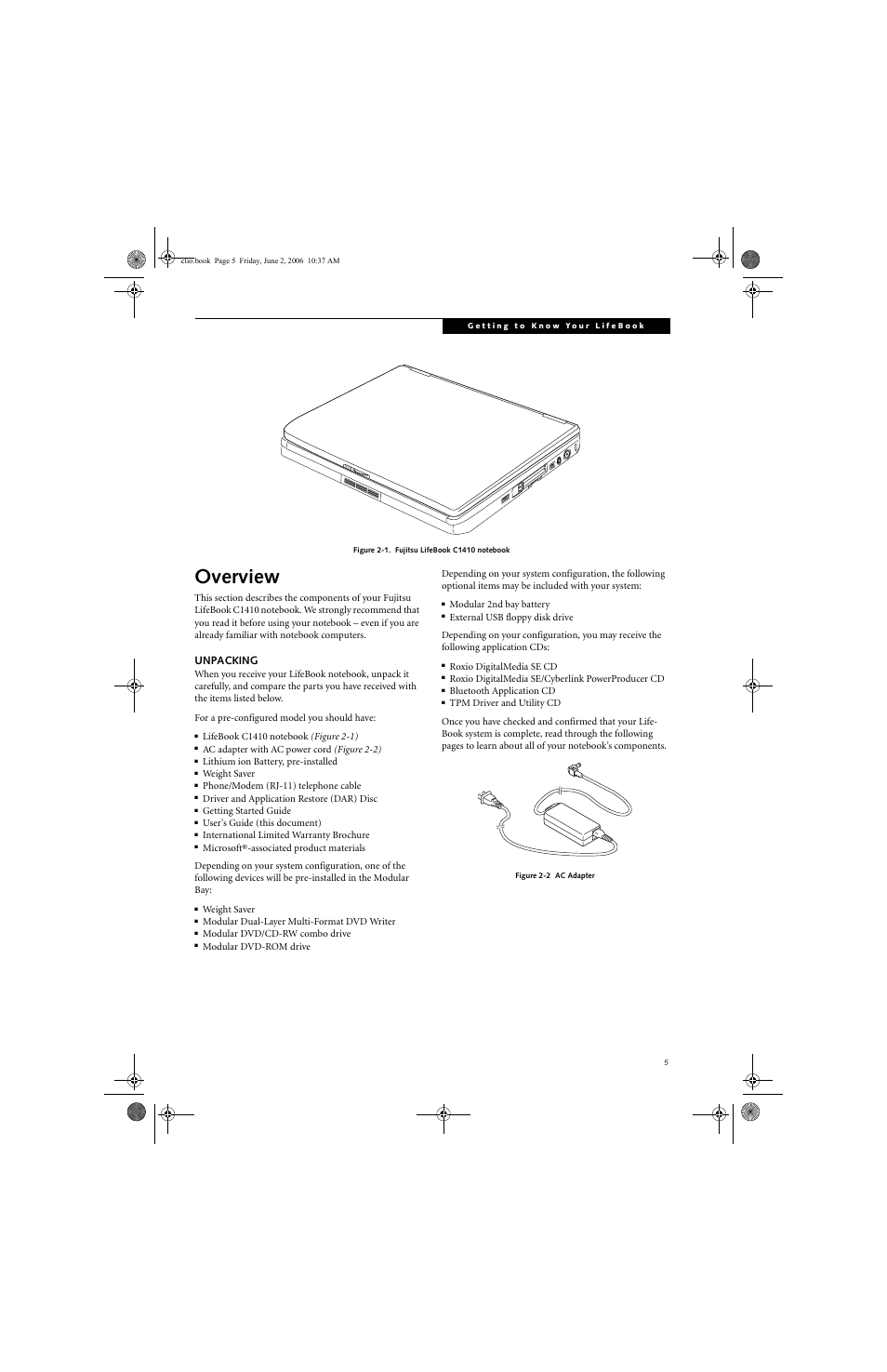 Overview | FUJITSU C1410 User Manual | Page 15 / 112