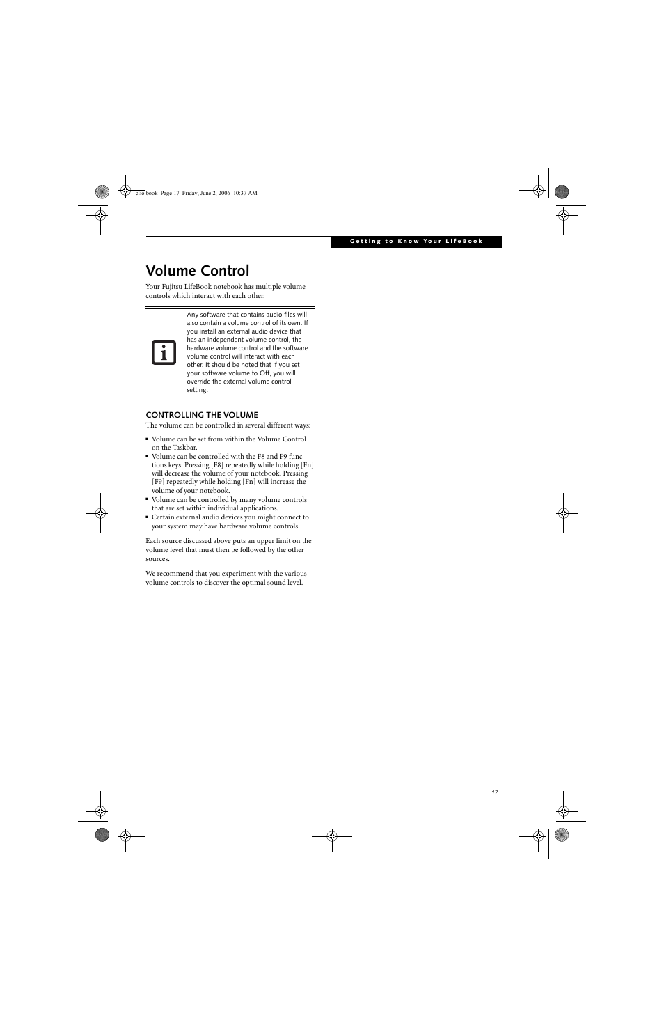 Volume control | FUJITSU C1410 User Manual | Page 27 / 112