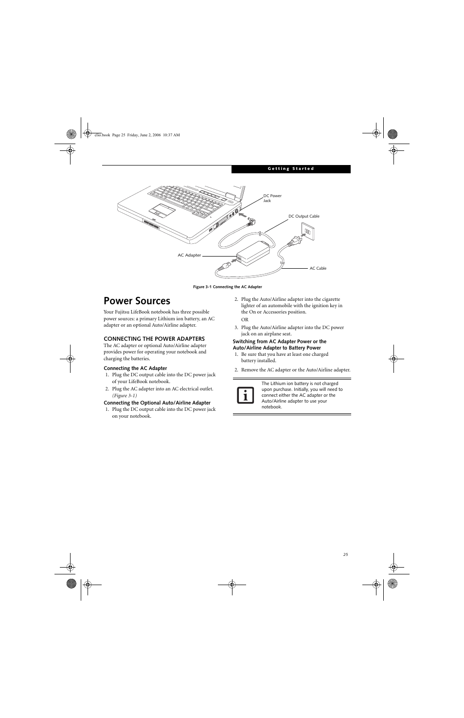 Power sources | FUJITSU C1410 User Manual | Page 35 / 112