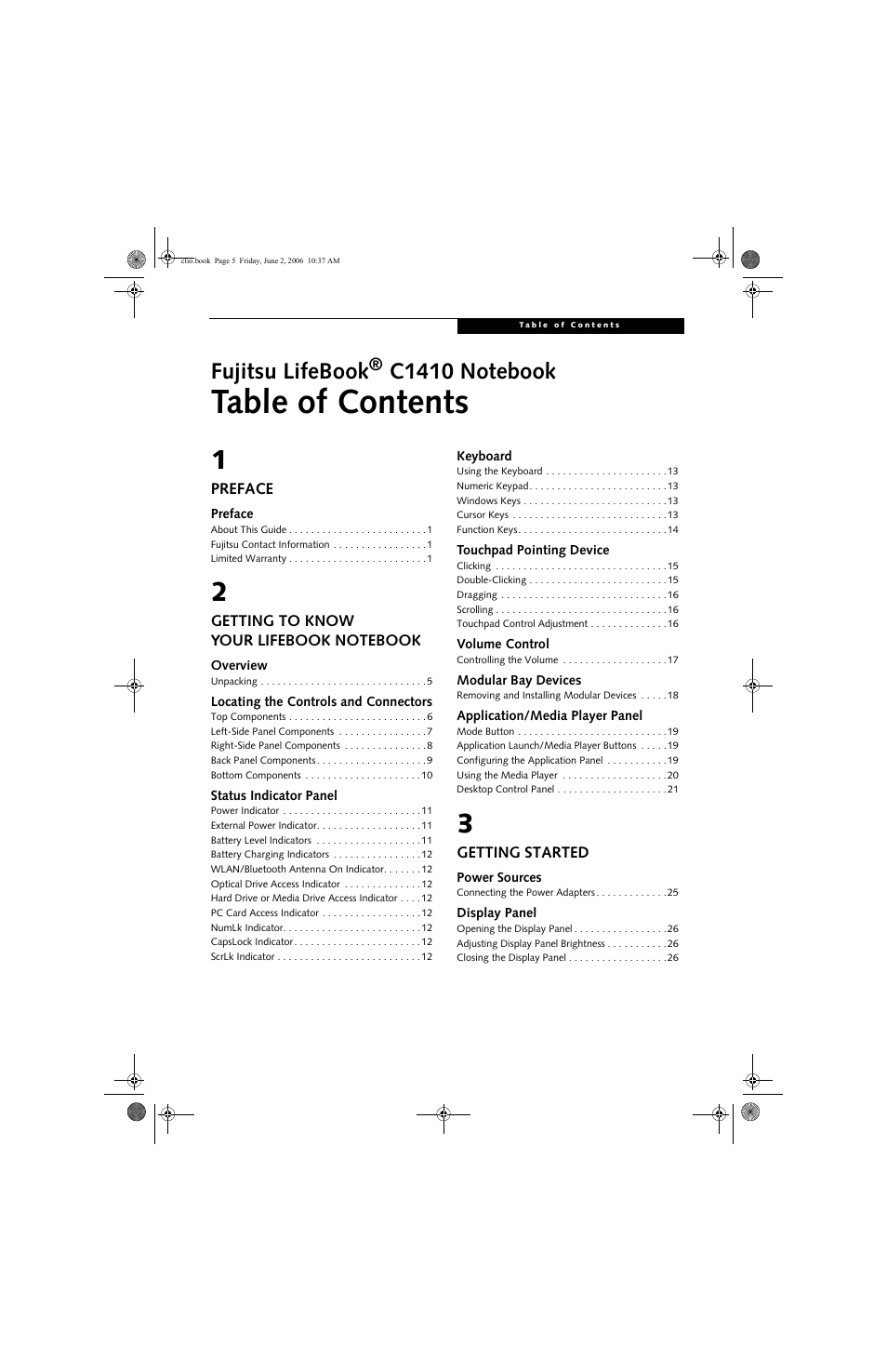 FUJITSU C1410 User Manual | Page 5 / 112