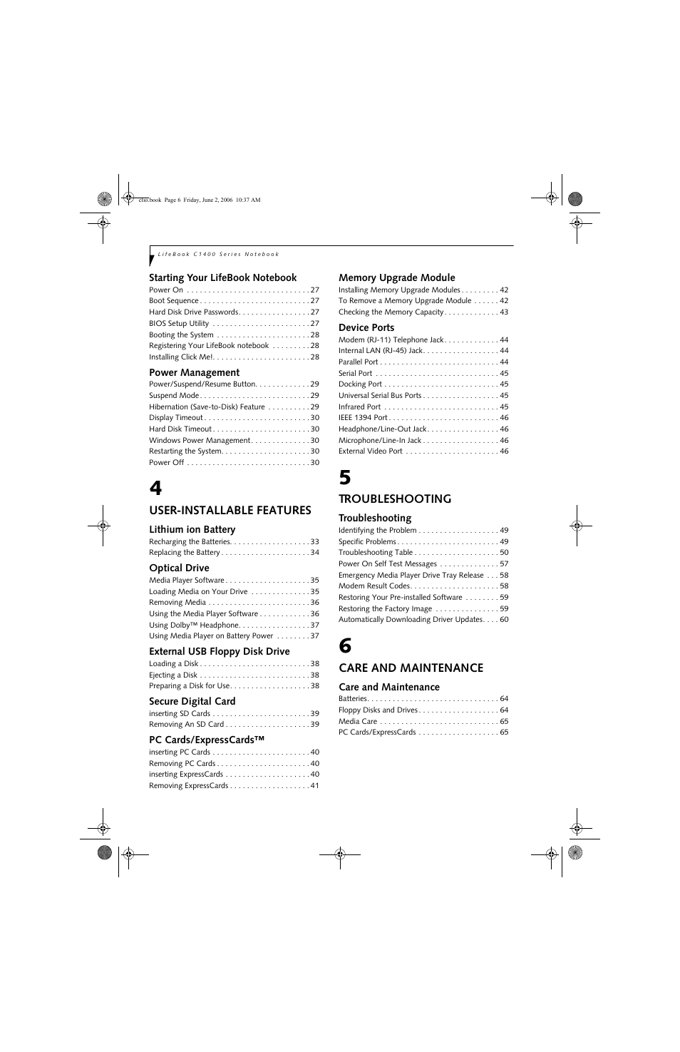 FUJITSU C1410 User Manual | Page 6 / 112