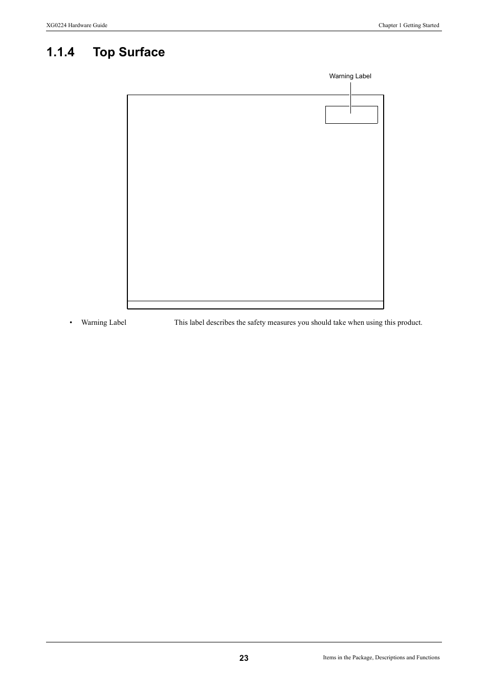 4 top surface, Top surface | FUJITSU XG0224 User Manual | Page 23 / 47