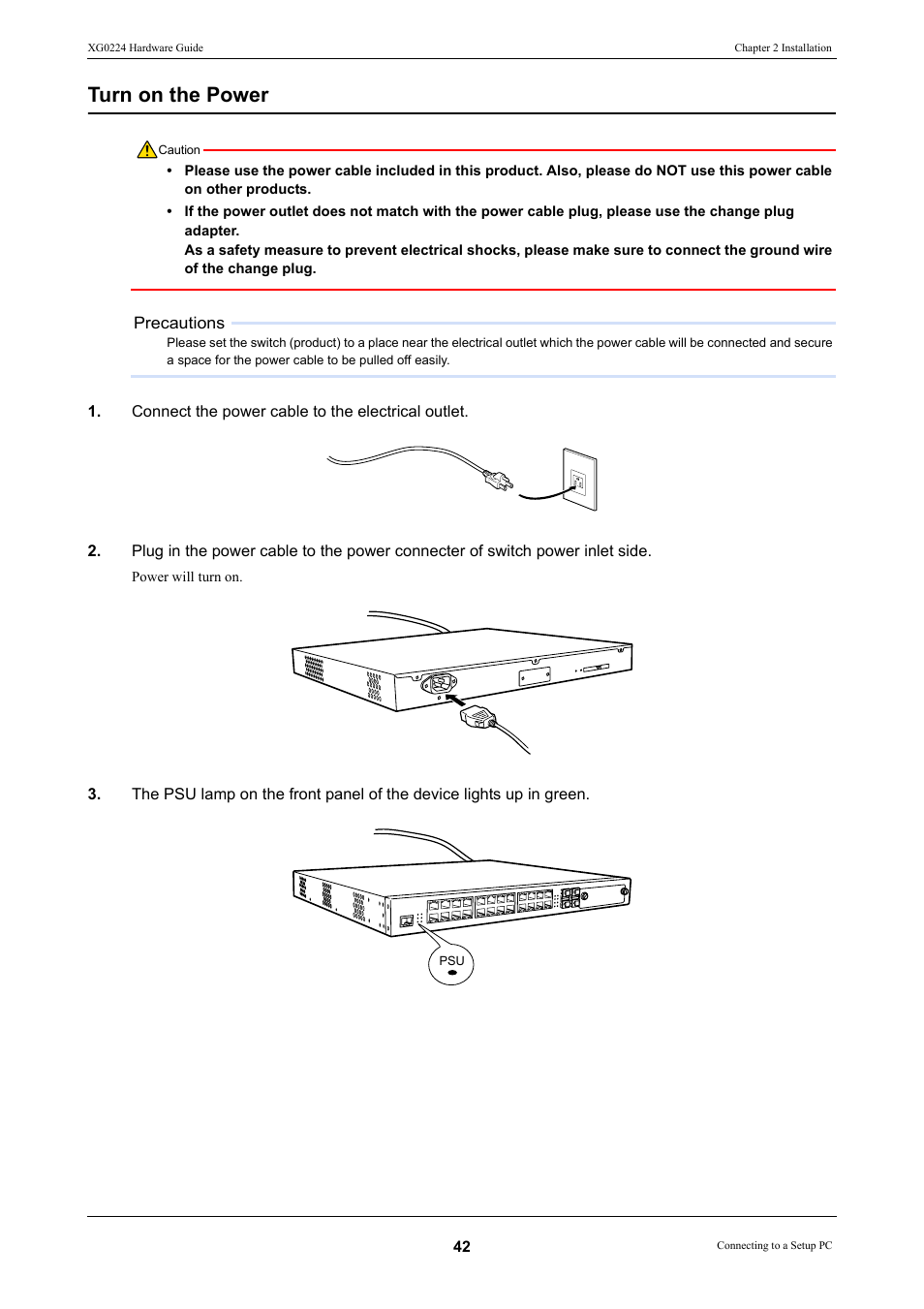 Turn on the power | FUJITSU XG0224 User Manual | Page 42 / 47