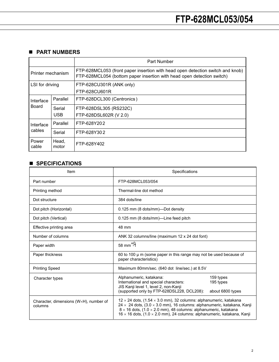 FUJITSU FTP-628MCL053 User Manual | Page 2 / 6