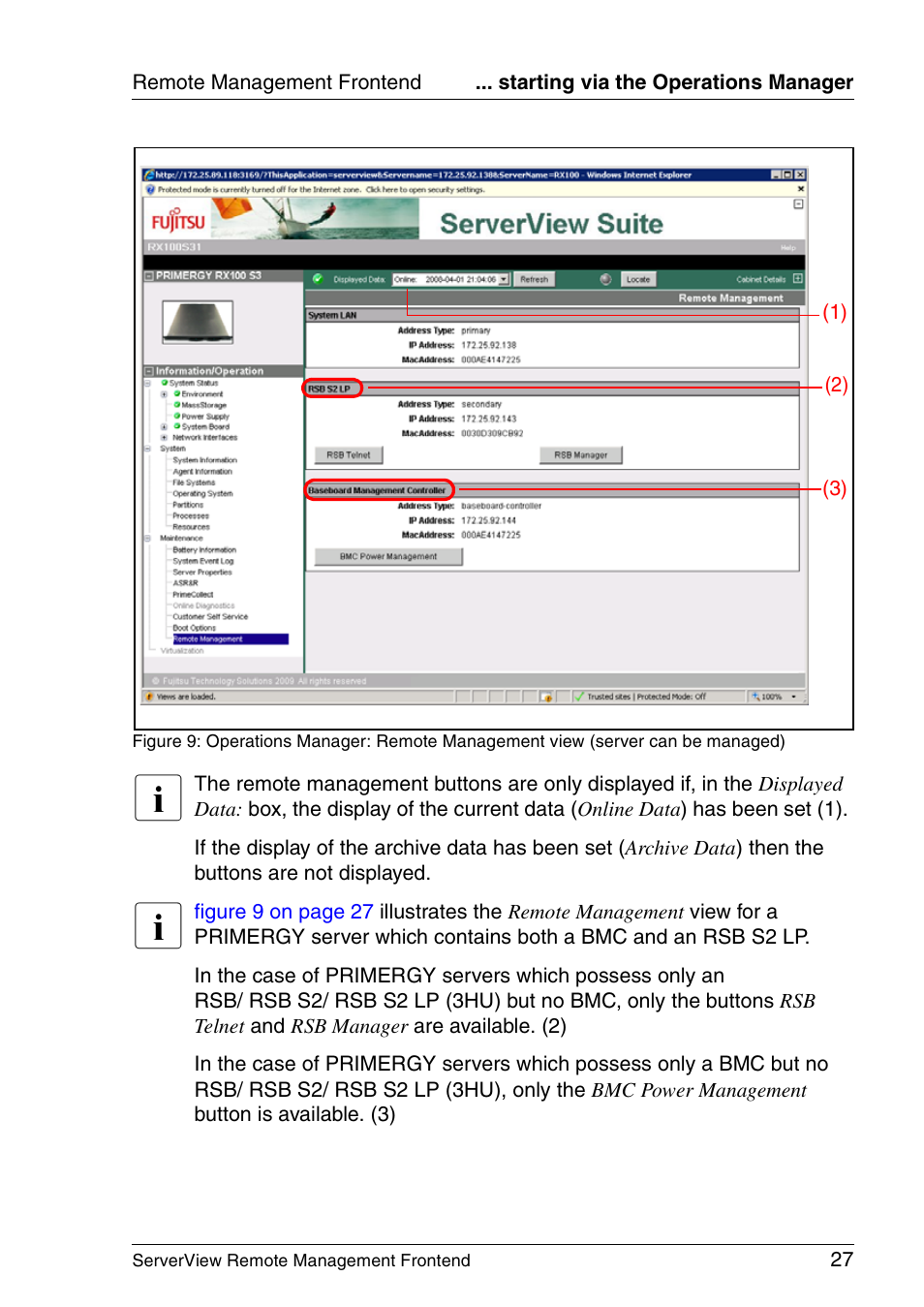 FUJITSU Primergy ServerView Suite ServerView Remote Management Frontend V4.90 User Manual | Page 27 / 62